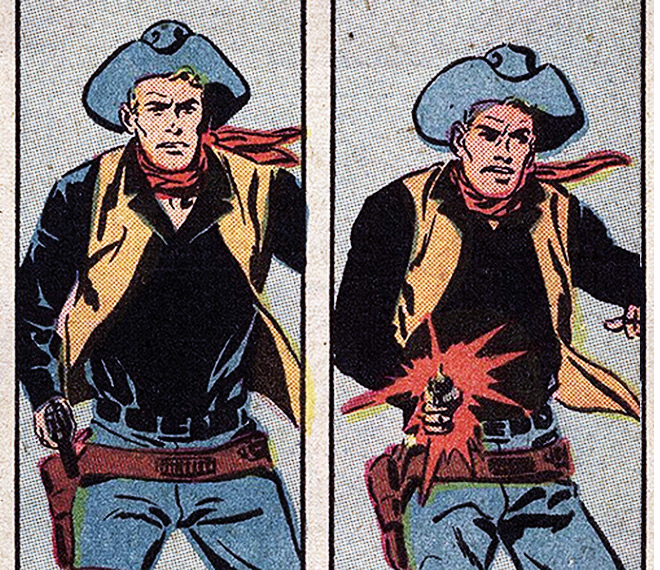 Sequência da HQ "Billy the Kid", da Charlton Comics (1958)