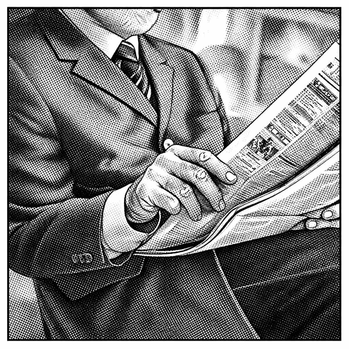 homem lendo jornal