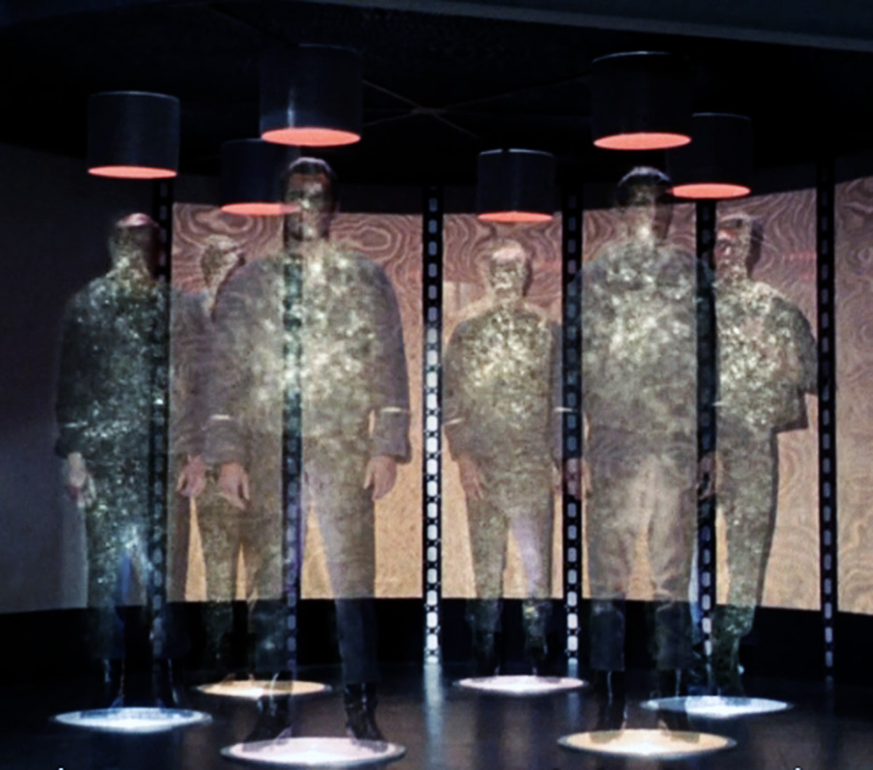 Cena de teletransporte da série Star Trek